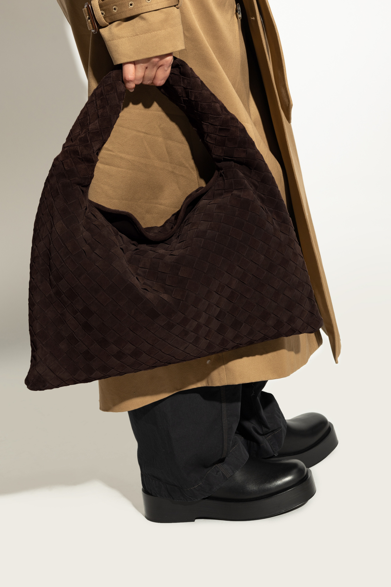 ハンドバッグ BOTTEGA VENETA BROWN LEATHER HOP SMALL HANDLE BAG Bottega Veneta BROWN LEATHER HOP SMALL HANDLE BAG